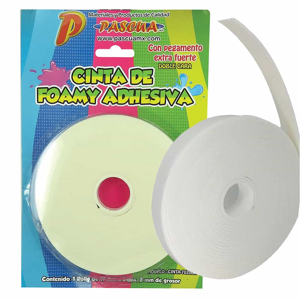 Cinta Adhesiva Doble Cara para Foamy de 19 mm x 5 m Pascua CINTA-7020BA