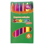 Crayón Escolar Redondo Delgado con 6 Colores Smarty