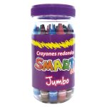 Crayón Escolar Redondo Jumbo Bote con 20 Colores Smarty