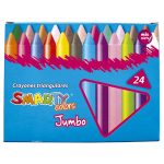 Crayón Escolar Triangular Jumbo Caja con 24 Colores Smarty