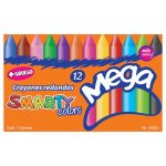 Crayón Escolar Redondo Mega con 12 Colores Smarty