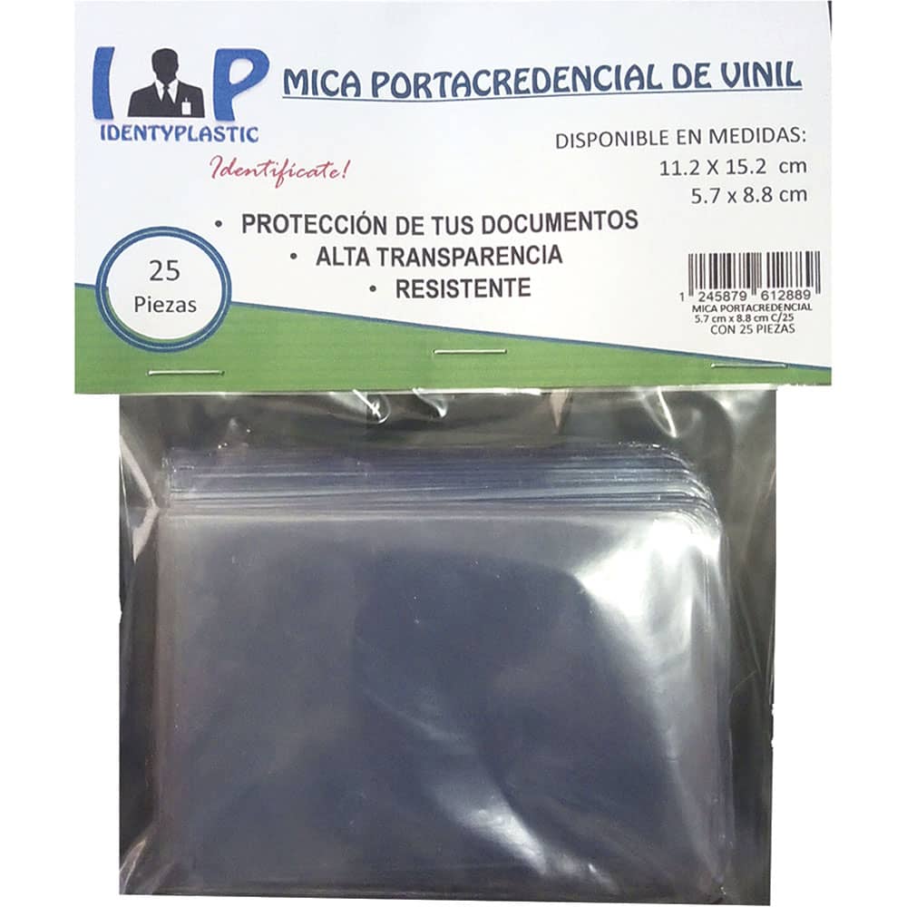 Mica Vinil para Credencial de 5.7 X 8.8 cm Bolsa con 25 Piezas Identyplastic