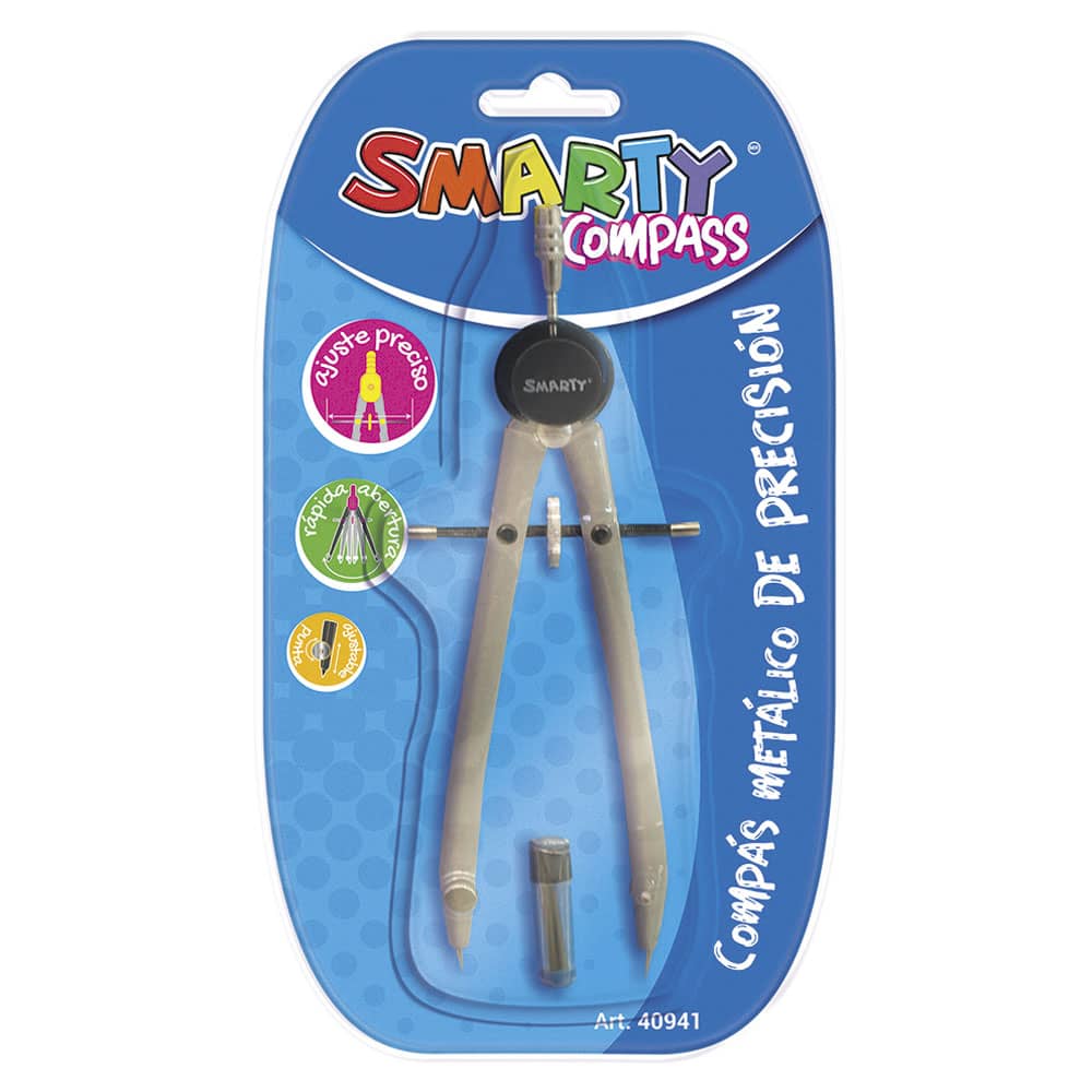 Compás Escolar Metálico de Precisión Largo Smarty