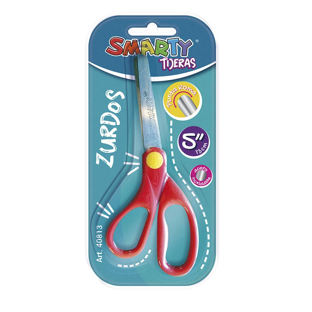 Tijera Escolar para Zurdos de 5" Blíster Smarty