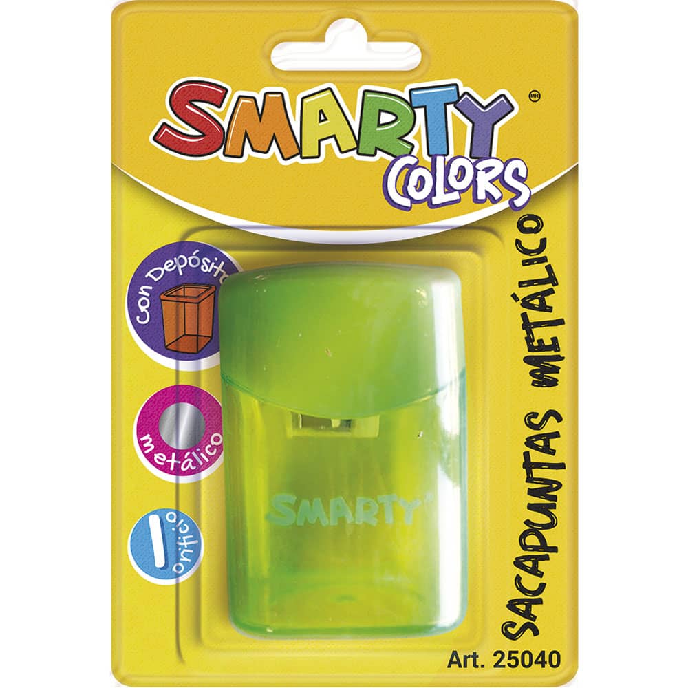 Sacapuntas de Metal con Depósito Cuadrado Blíster Smarty