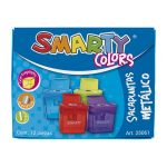 Sacapuntas de Metal con Depósito Rectangular con 12 Piezas Smarty