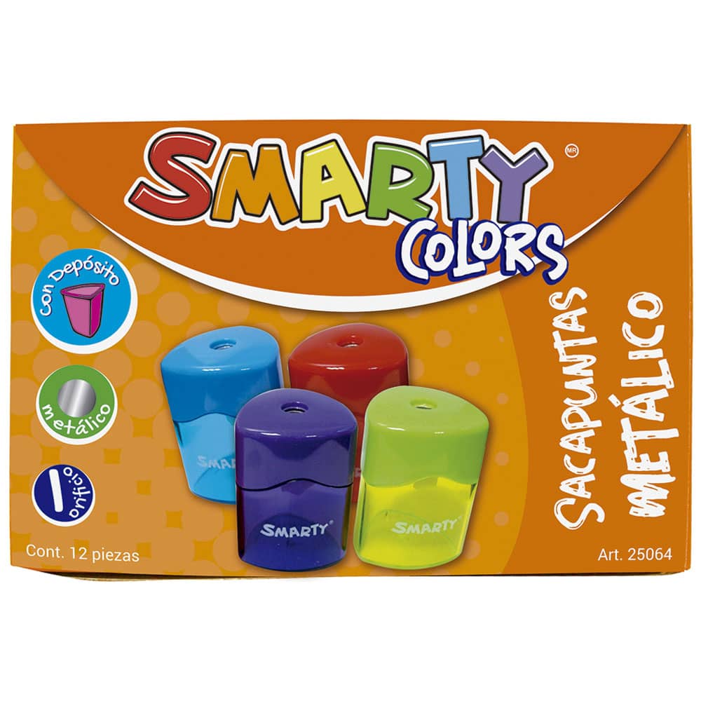 Sacapuntas de Metal con Depósito Triangular Caja con 12 Piezas Smarty