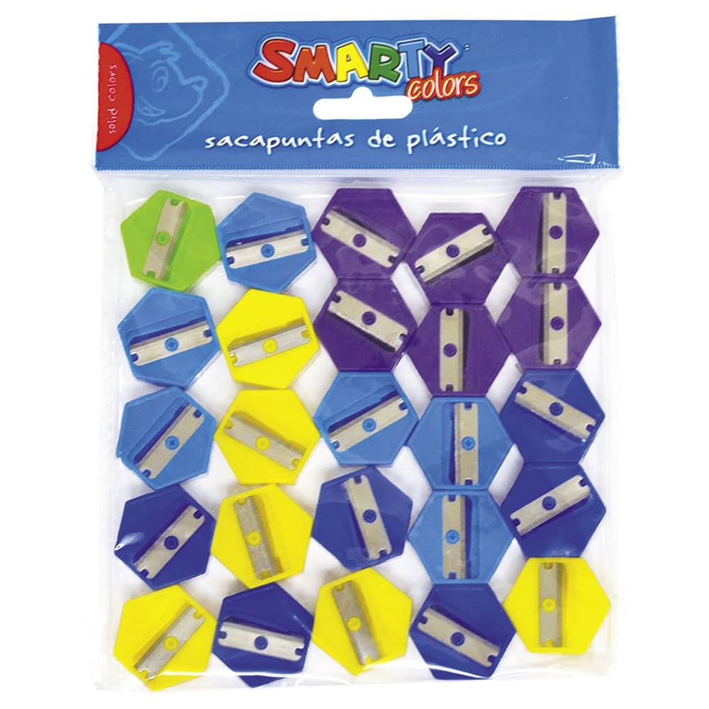 Sacapuntas de Plástico Hexagonal con 25 Piezas Smarty
