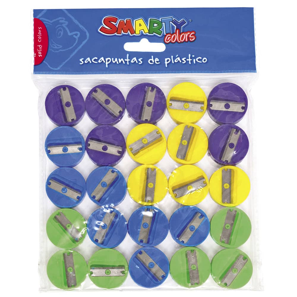Sacapuntas de Plástico Redondo con 25 Piezas Smarty