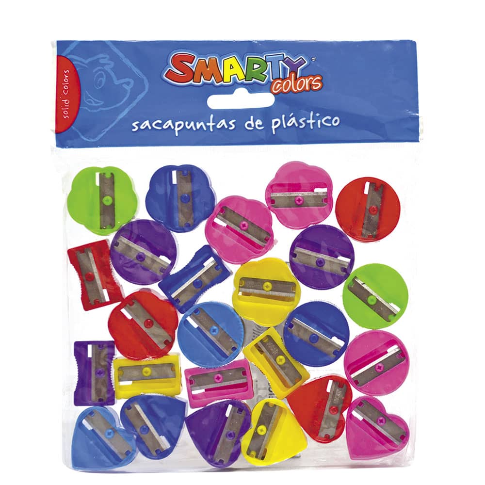 Sacapuntas de Plástico Diseños Surtidos con 25 Piezas Smarty