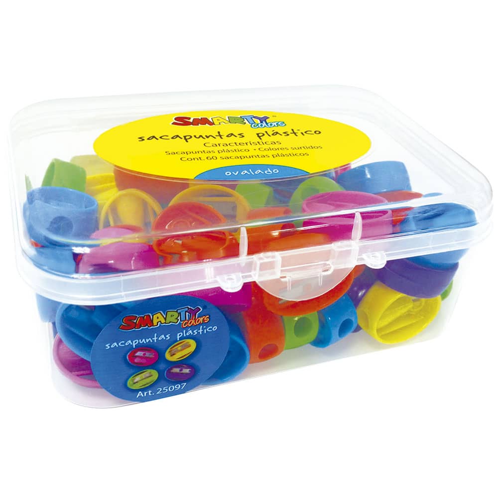 Sacapuntas de Plástico Ovalado Estuche con 60 Piezas Smarty