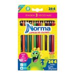 Lápices de Colores Caja con 24 Piezas + 4 Largos Redondos Norma