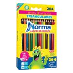 Lápices de Colores Caja con 24 Piezas + 4 Largos Triangulares Norma