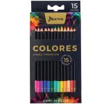 Lápices de Colores Caja con 15 Piezas Largos Redondos de 4 mm Premium Norma 558858