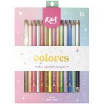 Lápices de Colores Largos Redondos de 4 mm Caja con 15 Piezas Kiut 552170