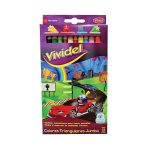 Lápices de Colores Caja con 12 Piezas Largos Triangulares Jumbo Vividel