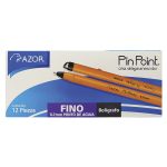 Bolígrafo Punto Fino Stick Negro con 12 Piezas Pin Point