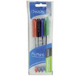 Bolígrafo Punto Mediano Stick Colores Surtidos con 4 Piezas Pin Point