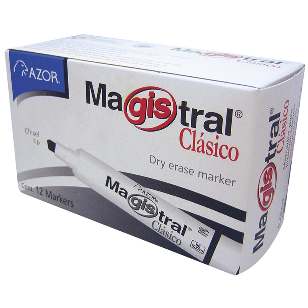 Marcador Para Pizarrón Grueso Rojo Caja con 12 Piezas Magistral