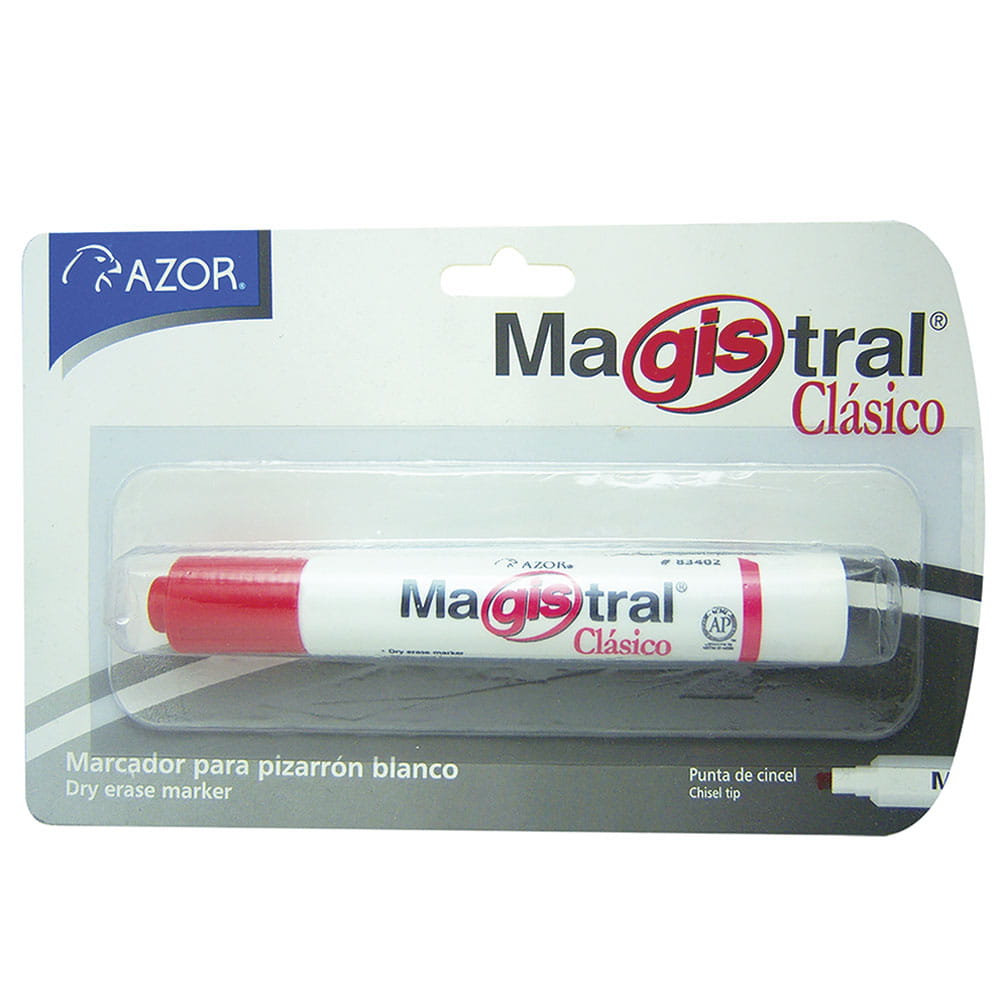 Marcador Para Pizarrón Grueso Rojo Blíster Magistral