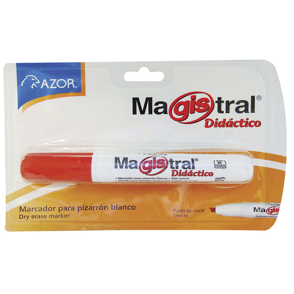 Marcador Para Pizarrón Grueso Rojo Blíster Magistral Didáctico