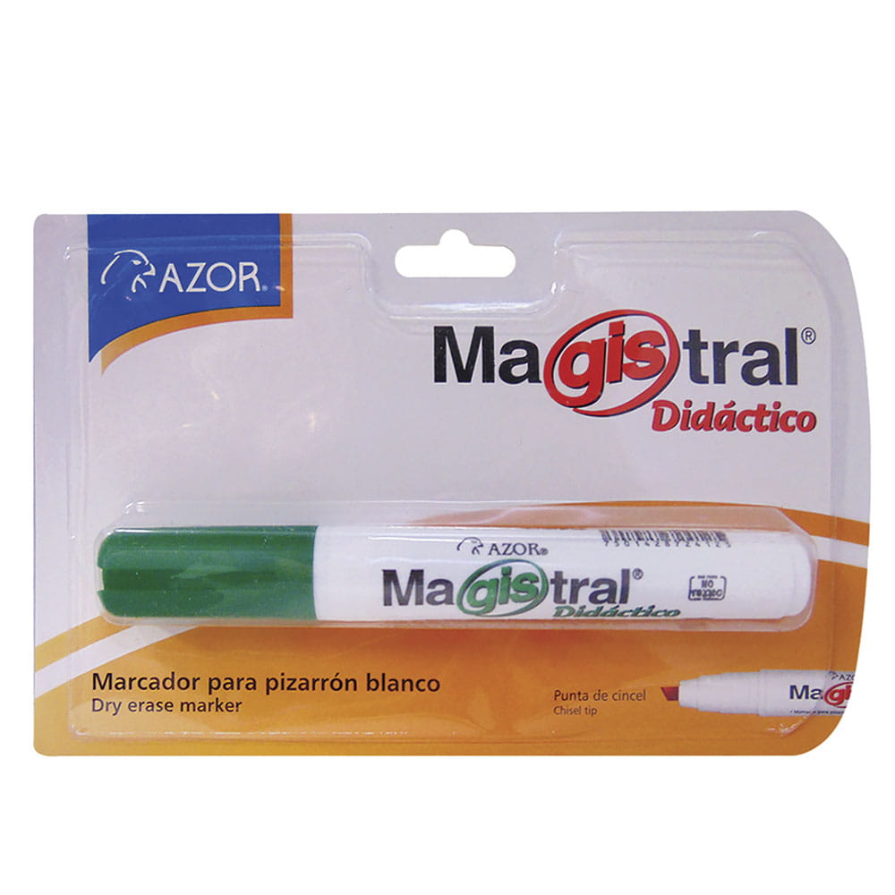 Marcador Para Pizarrón Grueso Verde Blíster Magistral Didáctico