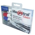 Marcador Para Pizarrón Grueso Colores Surtidos Blíster con 4 Piezas Magistral