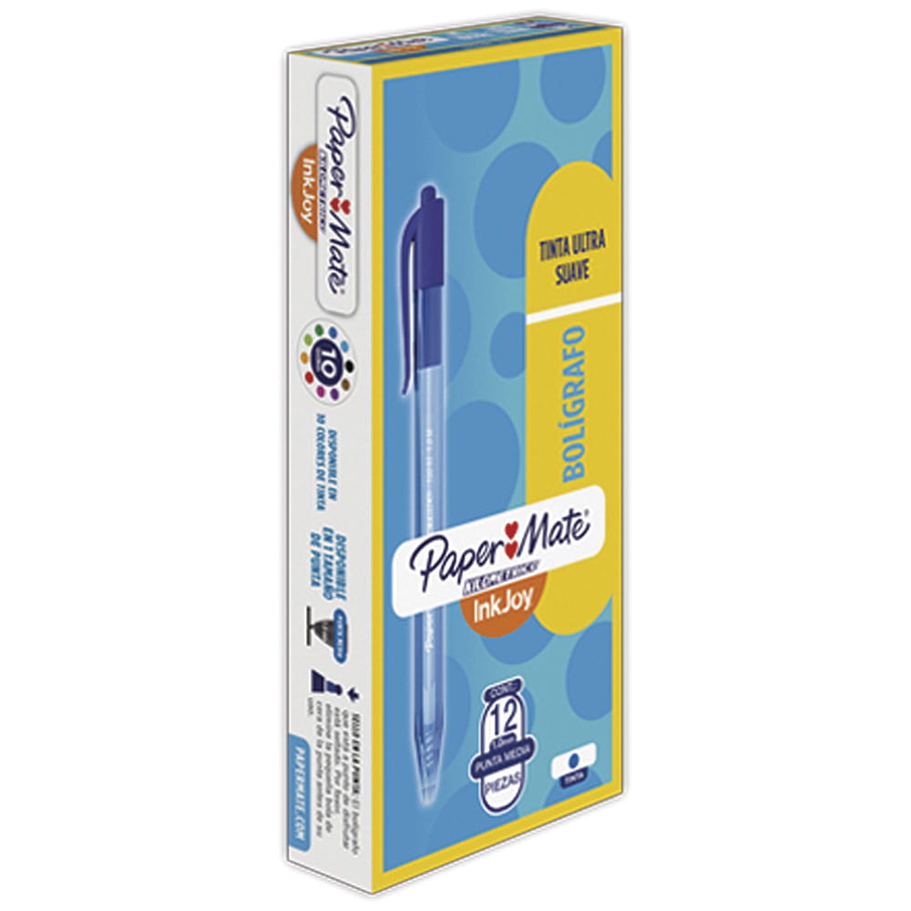Bolígrafo Punto Mediano Retráctil Azul Caja con 12 Piezas 100 RT Kilométrico