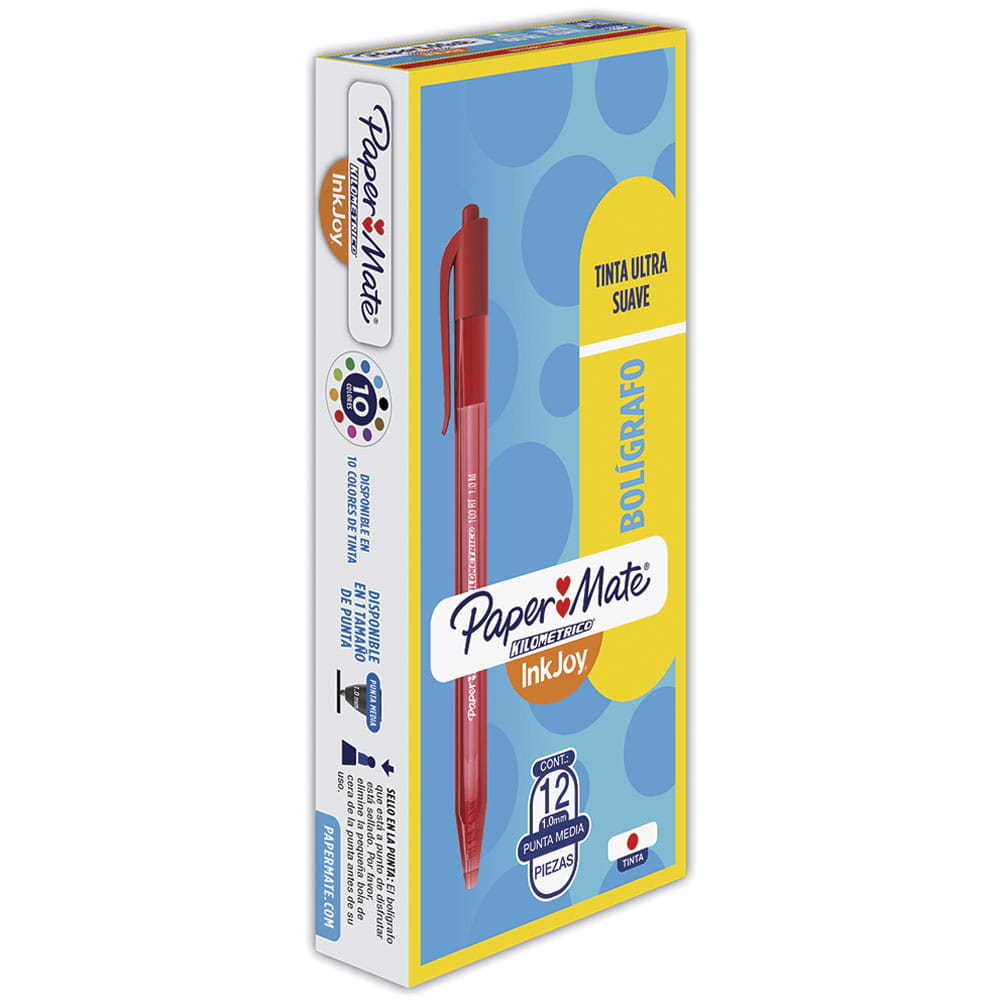 Bolígrafo Punto Mediano Retráctil Rojo Caja con 12 Piezas 100 RT Kilométrico