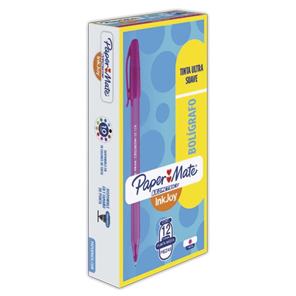 Bolígrafo Punto Mediano Stick Rosa Caja con 12 Piezas Kilométrico