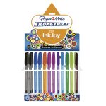 Bolígrafo Punto Mediano Stick Colores Surtidos Exhibidor con 24 Piezas Kilométrico