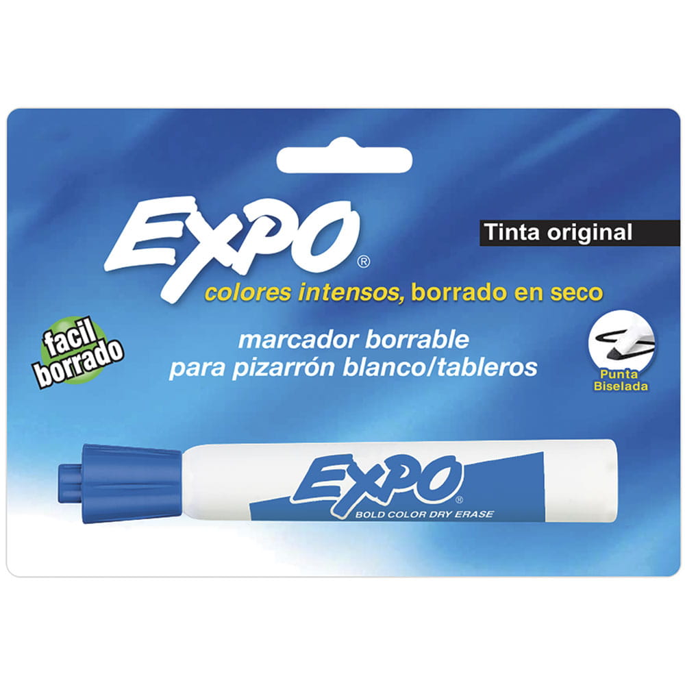Marcador para Pizarrón Grueso Azul Blíster Expo