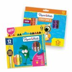Crayón Escolar Redondo Jumbo Caja con 12 Piezas Paper Mate