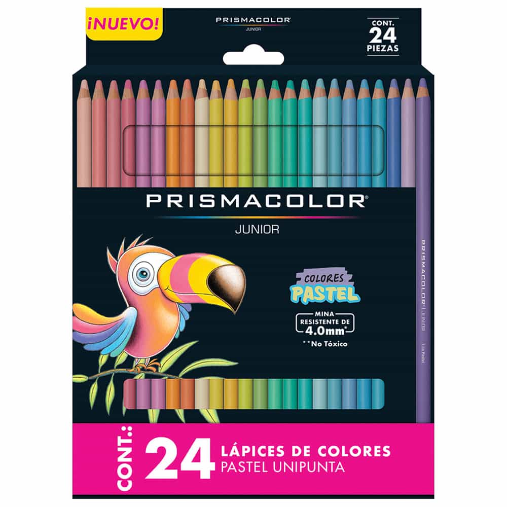 Lápices de Colores Caja con 24 Piezas Largos Redondos 4 mm Pastel Prismacolor