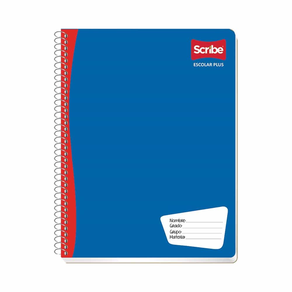 Cuaderno Espiral de 100 Hojas Profesional de Cuadro Grande Escolar Plus Scribe